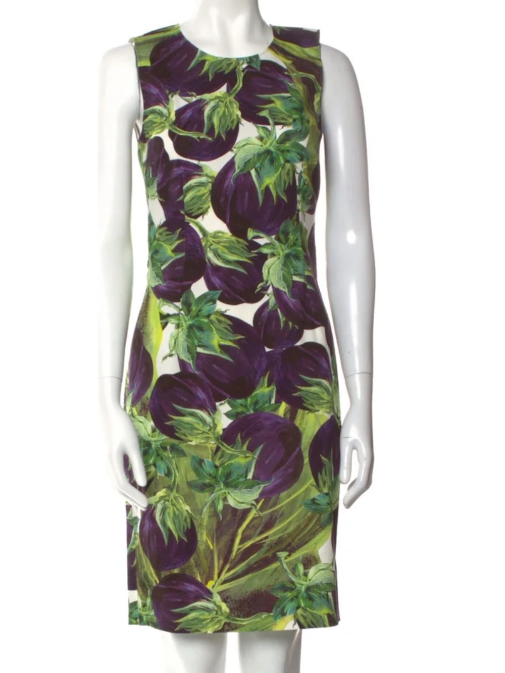 Dolce & Gabbana Purple & Green Floral Midi Dress Sz IT 46 , US 8-10